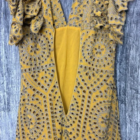 Jen's Pirates Booty Maxi Dress Flamenco Maxi Dress in Citrine Mariachi Eyelet - Picture 4 of 10